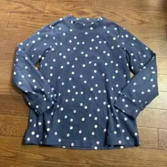 UNIQLO 長袖フリース　 140 ネイビー ドット柄