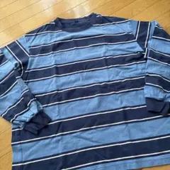 UNIQLO ボーダー ロンT 3XL ネイビー　マルチボーダー　oldのサムネイル