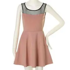 新品、未使用ノベルティ付き♡MURUA ドットチュール切替フレアワンピース