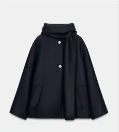 ZARA ウールブレンドケープ コート - メルカリ