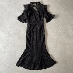 新品同様【完売】LILY BROWN レースマーメイドドレス ブラック