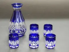 8964 島津興業 薩摩切子 徳利 猪口 セット 伝統工芸品 - メルカリ