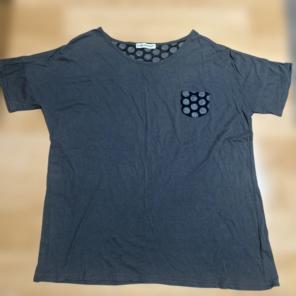 B.L.U.E. ドット柄切り替え 半袖Tシャツ グレーのサムネイル