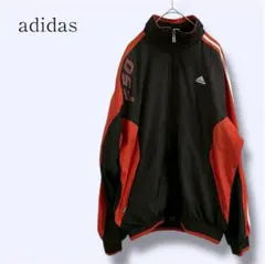 【アディダス】トラックジャケット ジャージ 刺繍ロゴ 3ライン 2XL 裾リブ