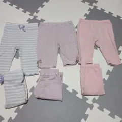 ボトムス6点セット（ストライプ・無地）80サイズ　双子