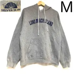輸入古着 Silver Sun カレッジプリント スウェットパーカー グレー