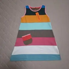 SUTOA マルチカラー ストライプ ノースリーブ ワンピース 110