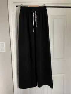 楽ちんウエストゴムワイドパンツ 黒