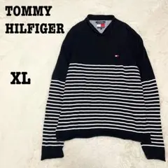 TOMMY HILFIGER 大きいサイズ ニット セーター ゆったり ボーダーのサムネイル