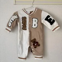 パリ刺繍ロンパース ベージュ 0-1ヶ月