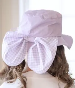 撥水加工日よけリボンハット／ライラックのサムネイル