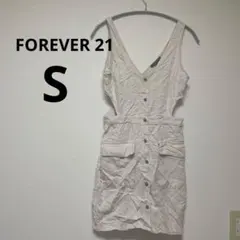 FOREVER 21 ノースリーブミニワンピース 【S】淡いベージュ　レディース