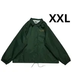 80s 90s USA製 ナイロン コーチジャケット XXL 深緑 黄色 白