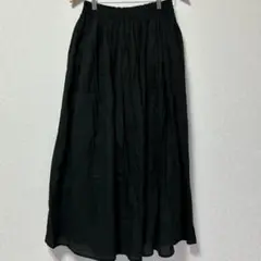 coca コカ ブラック ロングスカート 無地 ウエストゴム