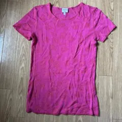 【希少】ARMANI COLLEZIONI ピンク 半袖ニット 40のサムネイル