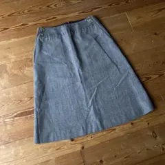 マーガレットハウエル　MHL　チェック　スカート　ウール　茶　ボタン　グレー　Ⅰ