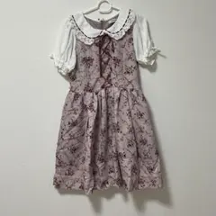 アンクルージュ 膝丈ワンピ ピンク