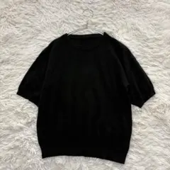 COCOMOMO サマーニット 半袖 プルオーバー トップス ブラック