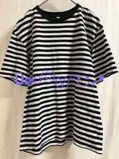 UNIQLO ユニクロ 2000年中期～後期タグ 白黒 ボーダー Tシャツ