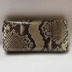 ヘビ革 長財布 パイソン財布　メンズ財布ラウンドファスナー