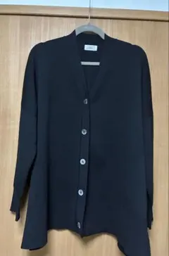 美品 IENA スーパーファインスムース ポンチョカーディガン 黒