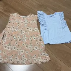 PAUL & JOE花柄ノースリーブワンピース&Ｈ＆Ｍ袖フリルタンクトップ
