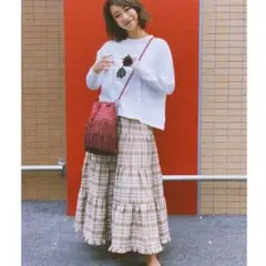 ロージーモンスター　ティアードフリルロングスカート　チェック　マキシのサムネイル