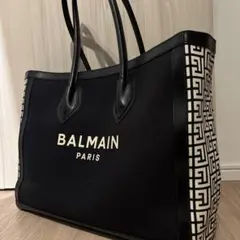 BALMAIN バルマン スエード ハンドバッグ ダークグレー A4 保存袋付 