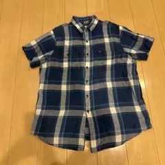 POLO チェック柄 半袖シャツ ネイビー/ベージュ