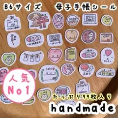 ʜᴀɴᴅᴍᴀᴅᴇマタニティフレークシール　 母子手帳 アルバム　シールB6