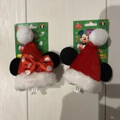ミッキー、ミニー　クリスマス　ヘアクリップ
