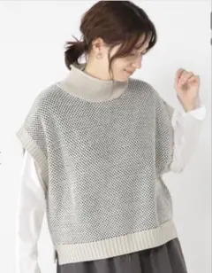 studioCLIP タートルネックニットベスト