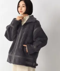 ローリーズファーム ボアジャケット グレー