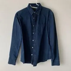 【未使用に近い】BANANA REPUBLIC ダークブルー デニムシャツ S