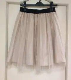 トランテアン　ベージュ チュール フレアスカート 　ストライプ　31のサムネイル