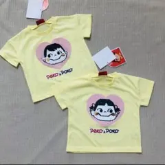 80cm 不二家　ペコちゃんとポコちゃん　リバーシブルスパンコールTシャツ新品