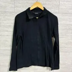 DKNY ジップトップ M 黒 リブ素材 長袖 シンプル 上品のサムネイル