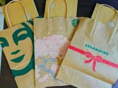 スターバックス 紙袋３枚セット　♪さくら♪クリスマス♪オリジナル♪