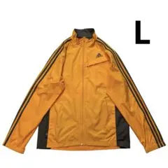 Adidas フルジップ ナイロンジャケット L オレンジ 墨黒 2007年製