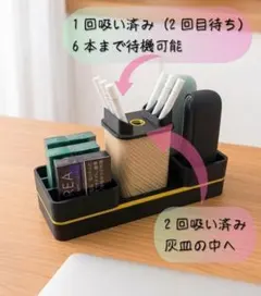 【二度吸い対応】加熱式タバコオーガナイザー 黒 IQOS HEATXなど対応のサムネイル