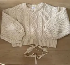 アイボリー ケーブルニット セーター Fサイズ