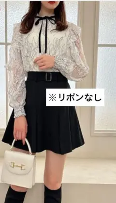 GRL リボンタイなし　花柄レースフリルトップス[pm221]　インナー有り