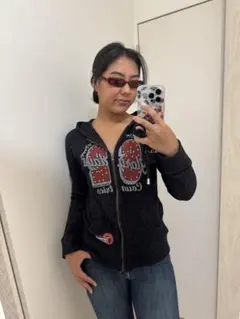 グラフィックプリント 薄手パーカー