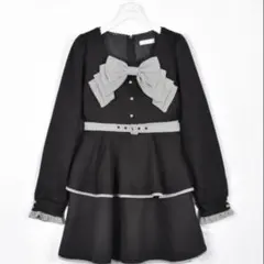 evelyn ビッグリボンティアードワンピース ブラック