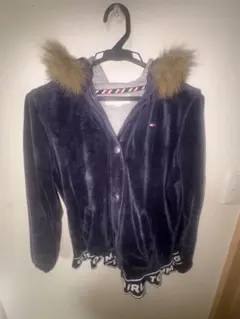 トミーガール Tommy Girl ベロア パーカー紺ネイビー y2k ギャル