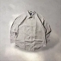 00s OLD GAPシャドーストライブ長袖シャツブラウン茶海外ストリートY2K
