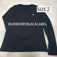 BURBERRYBLACKLABELＶネックロングTシャツcotton100%