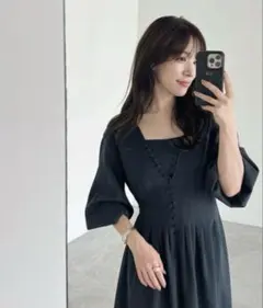 エメイン Aimeine 2wayループボタンバックオープンワンピース エメイン 新品 未使用 タグつき 2wayループボタンバックオープン