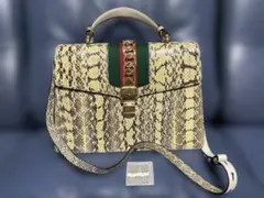 0019□ Gucci グッチ シルヴィ シェリー ハンドバッグ パイソン - メルカリ