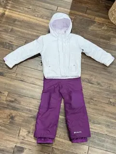 Columbia 子供用スキースノーボードウェア ホワイト/パープル